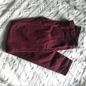 Hollister Maroon Skinny Pants (Size: 3R)